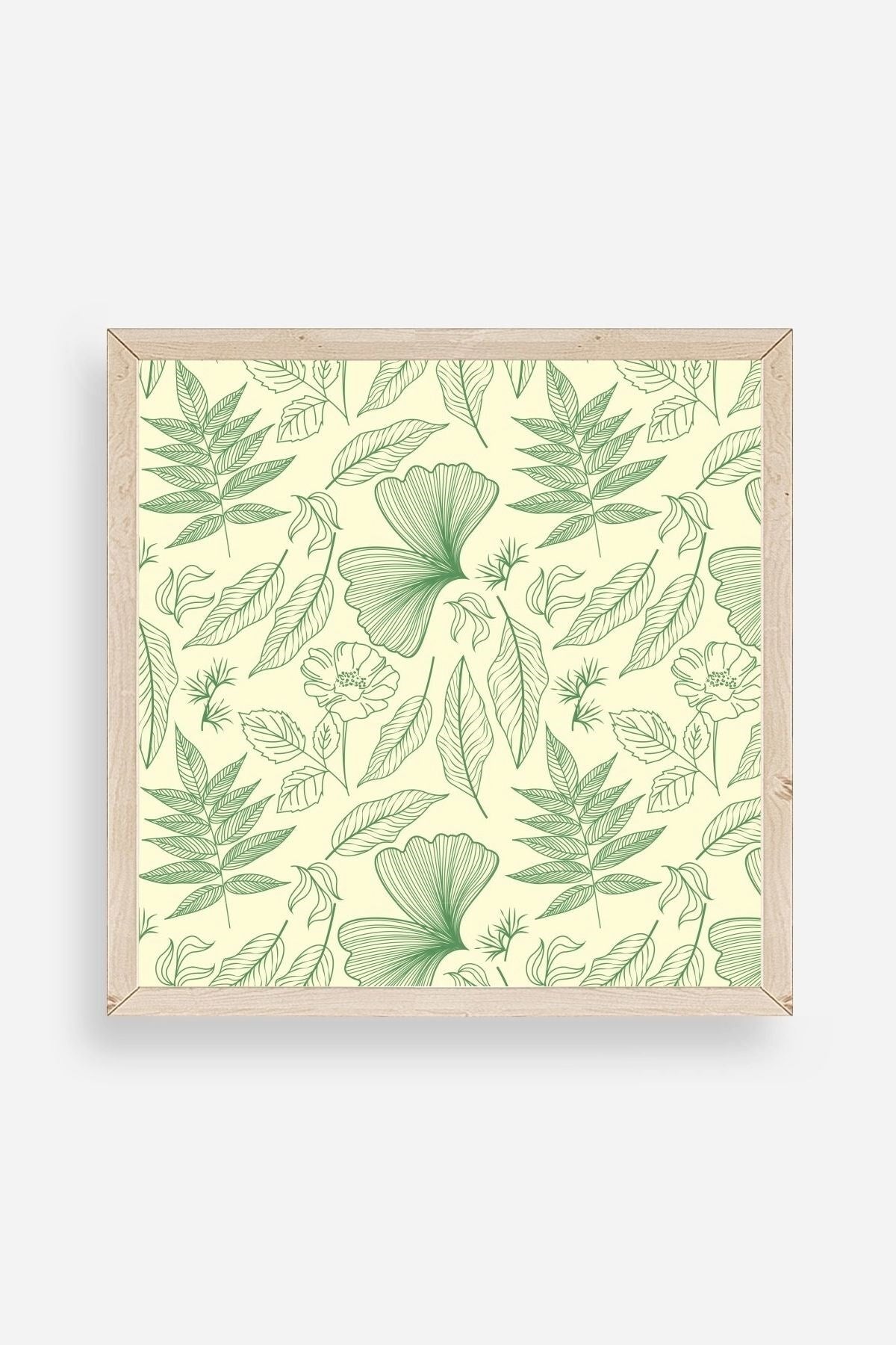 Yaprak Ahşap Çerçeveli Tablo 23 x 23