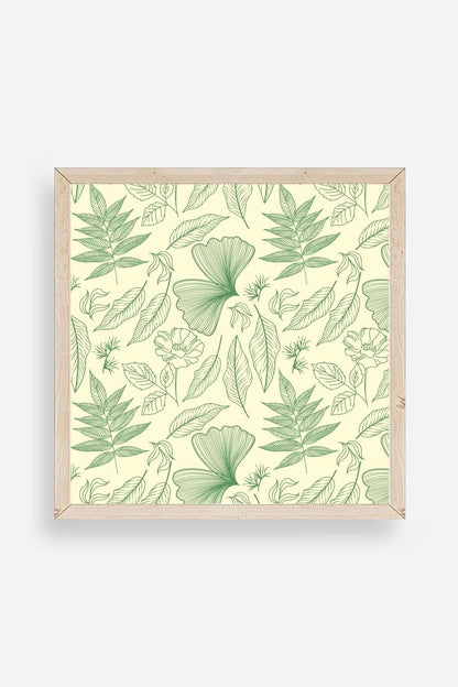 Yaprak Ahşap Çerçeveli Tablo 23 x 23