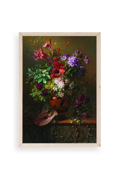 Çiçekler Ahşap Çerçeveli Tablo 50 x 70