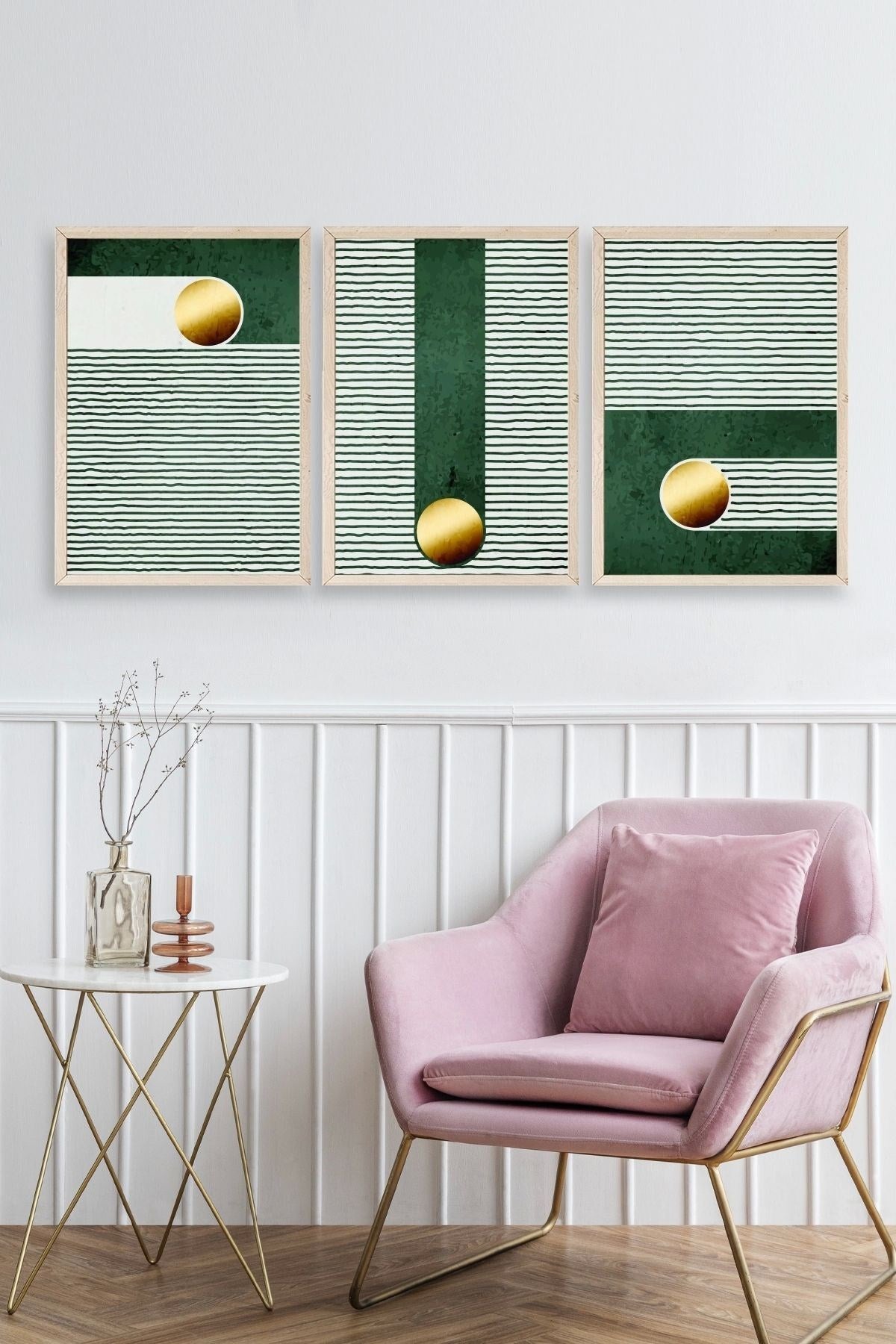 Soyut Ahşap Çerçeveli Tablo 50 x 70