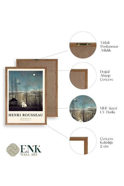 Henri Rousseau Ahşap Çerçeveli Tablo 30 x 42