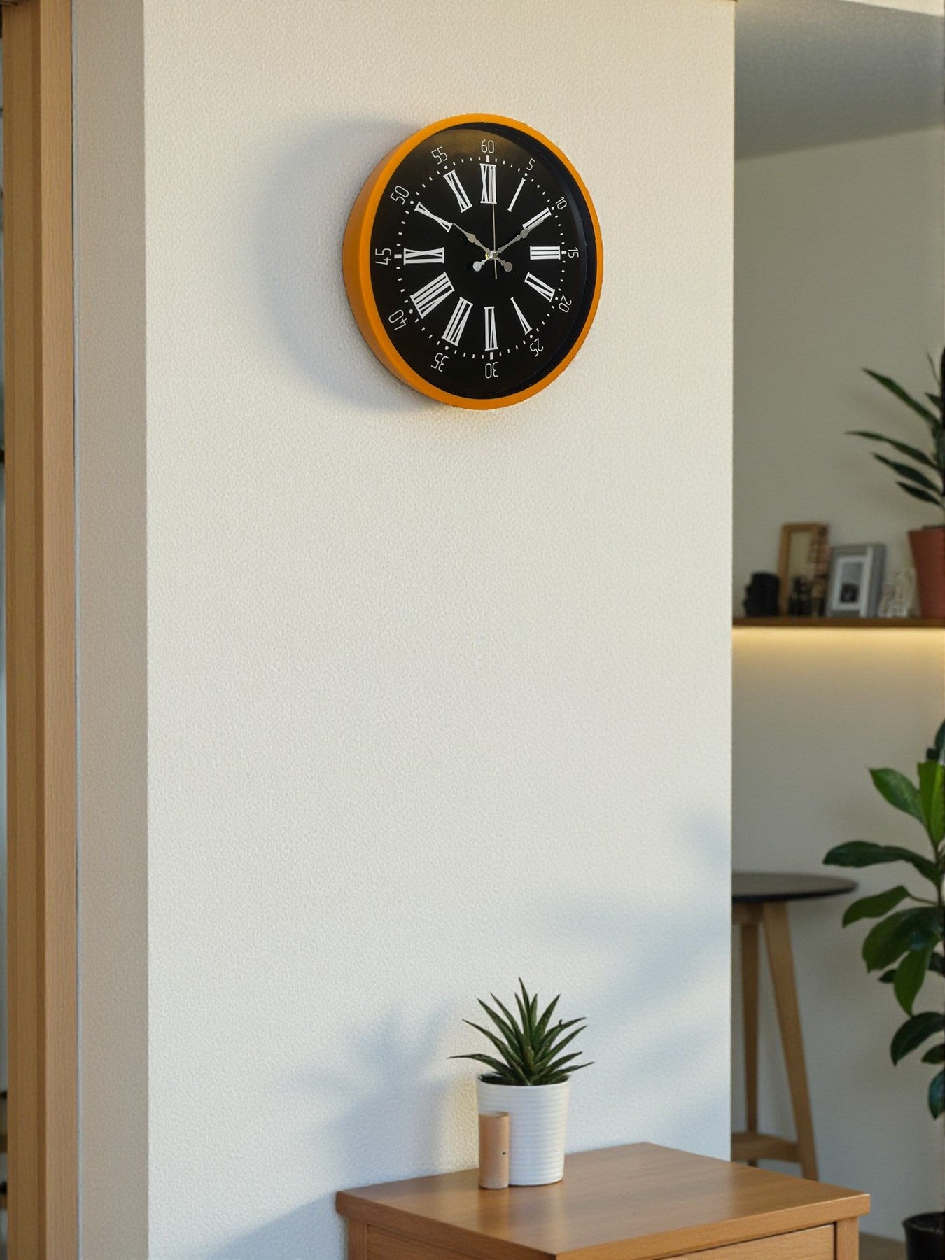 Zentime 36 Cm Turuncu Dekoratif Duvar Saati