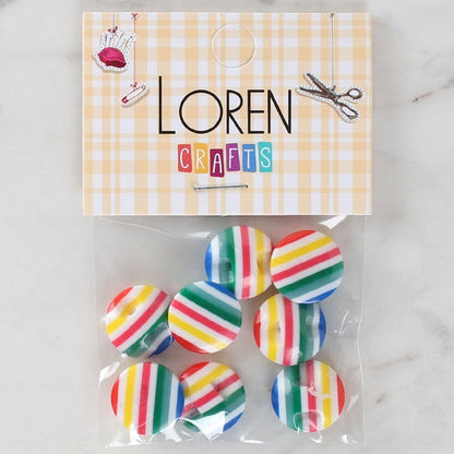 Loren Crafts 8'li Desenli Düğme - 1097