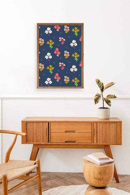 Çiçek Ahşap Çerçeveli Tablo 50 x 70