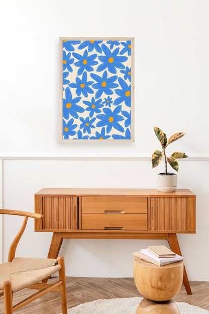 Çiçekler Ahşap Çerçeveli Tablo 50 x 70