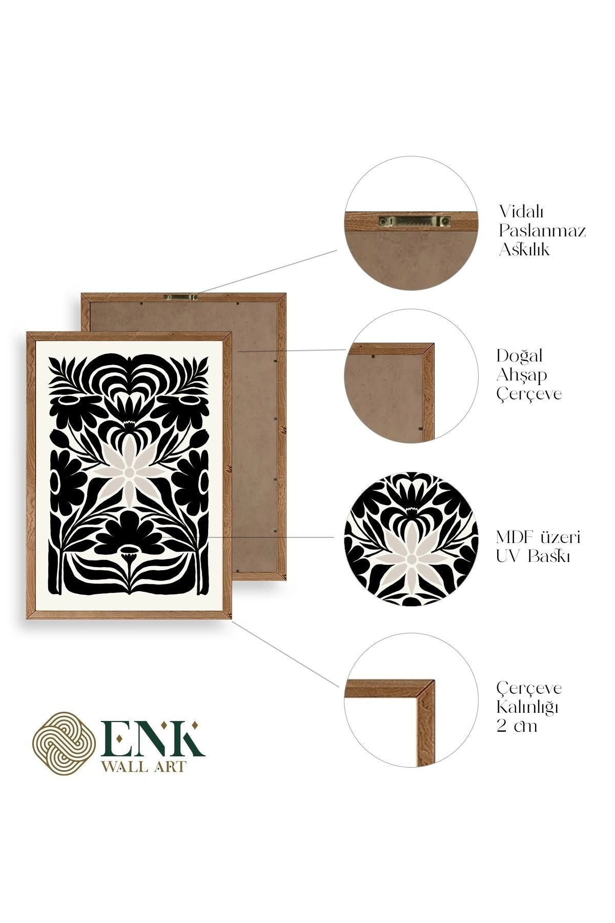 Desen Ahşap Çerçeveli Tablo 23 x 30