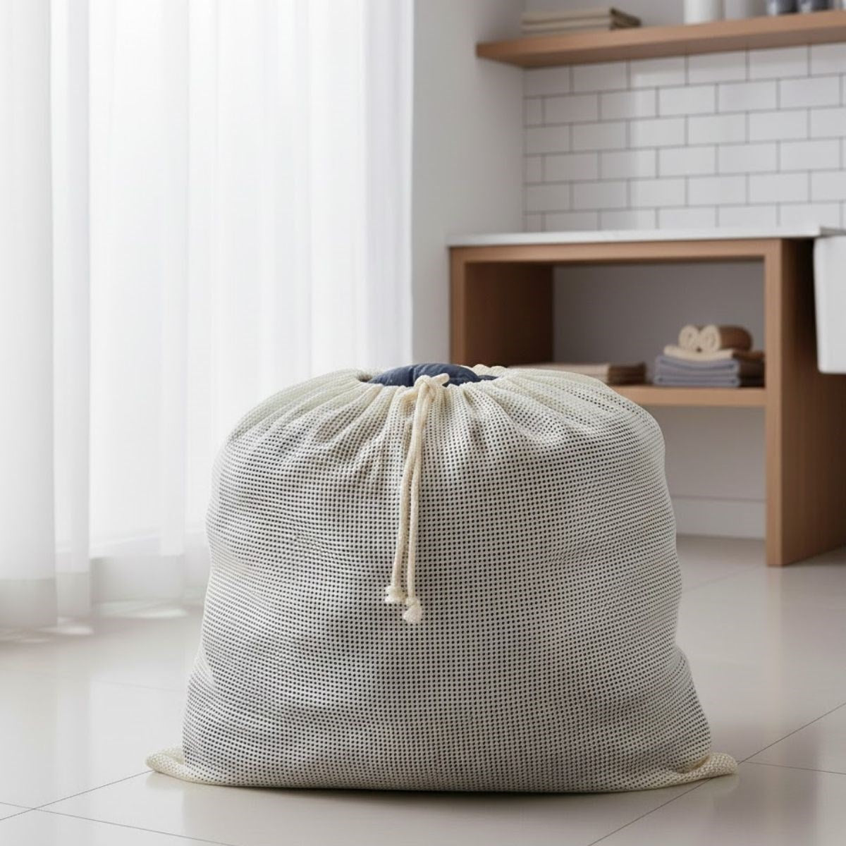 BUFFER® Battal Boy 120x150 cm Mont ve perde Yıkama Filesi–Extra Büyük, Dayanıklı, Nefes Alabilir Çamaşır Koruma Torbası