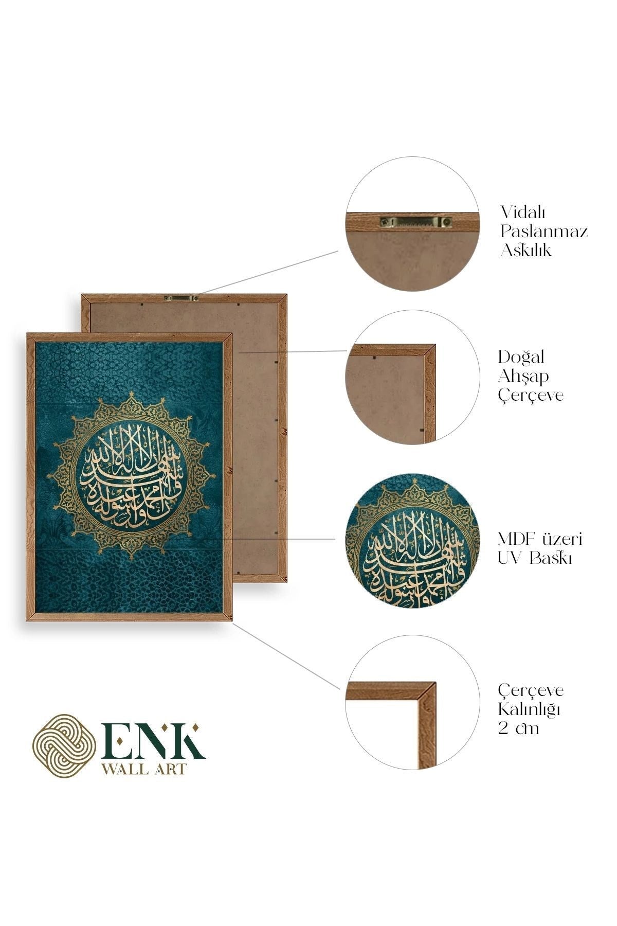 Hat Yazısı Ahşap Çerçeveli Tablo 23 x 30