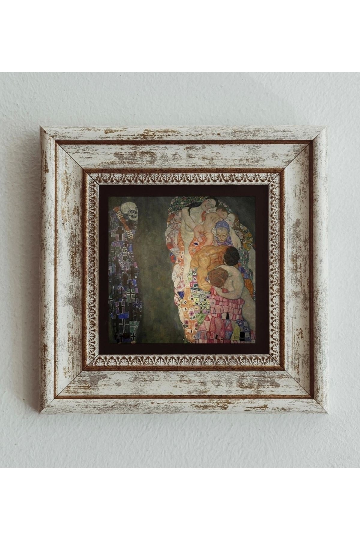 Gustav Klimt Çerçeveli Taş Tablo , Çerçeveli Taş Duvar Dekoru 20 cm