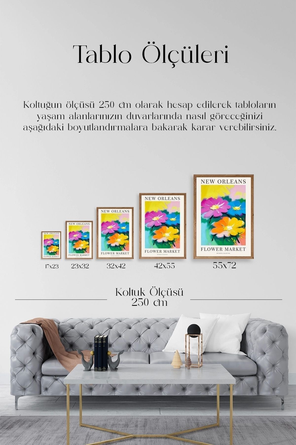 Çiçek Ahşap Çerçeveli Tablo 50 x 70