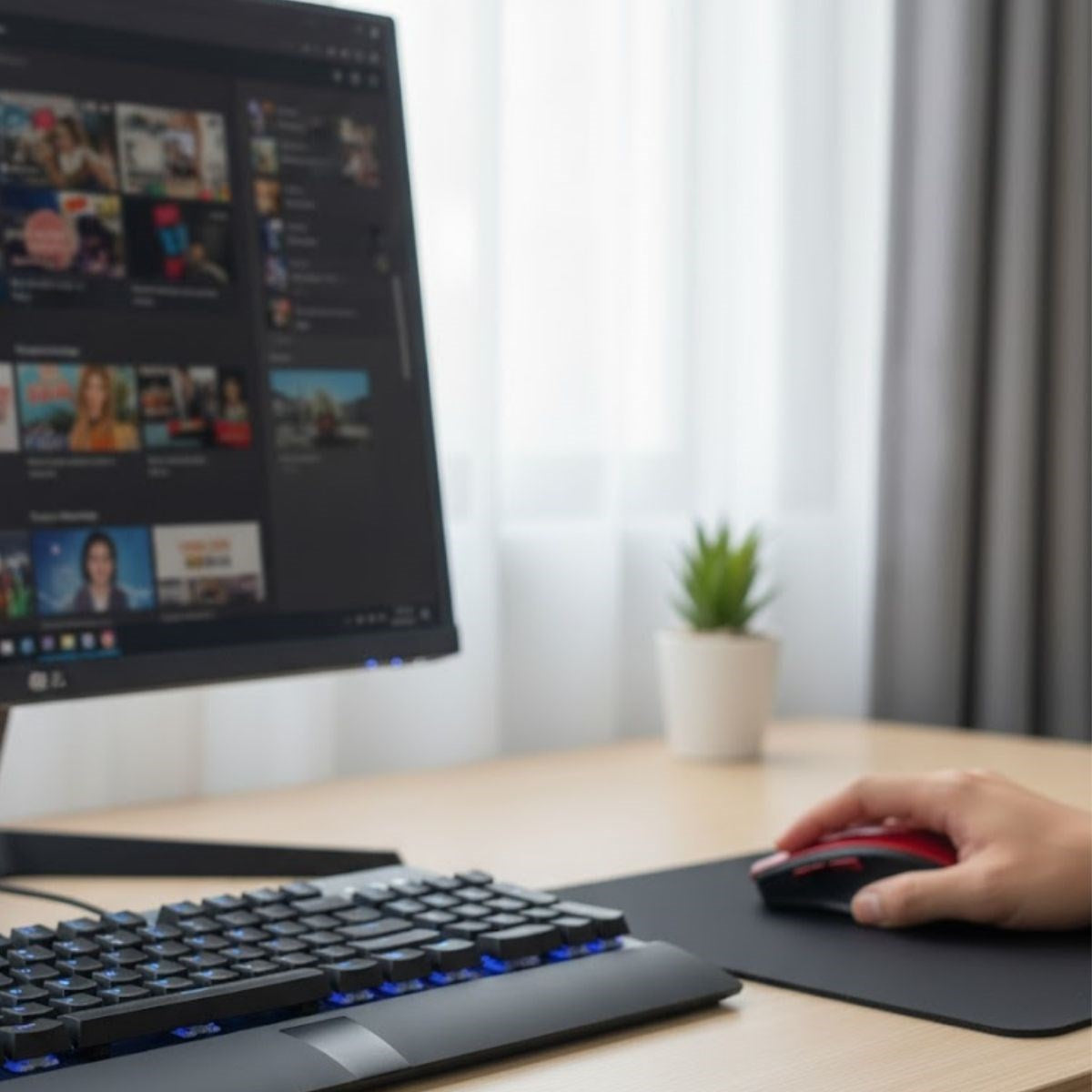 BUFFER® Kırmızı Renkli Baş Parmak Destekli Ergonomik Sessiz Kablosuz Mouse – USB Alıcılı, Ofis ve Oyun İçin Konforlu Bilgisayar Faresi MS6300