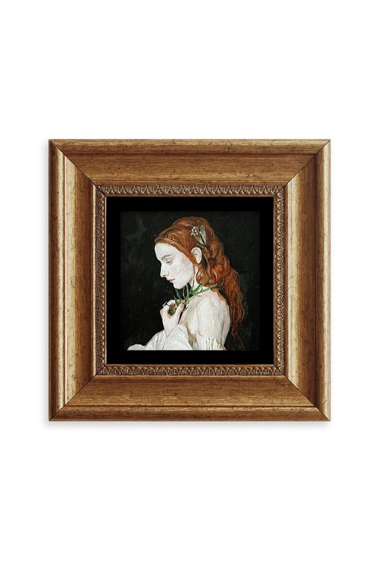Kadın Çerçeveli Taş Tablo 20 cm