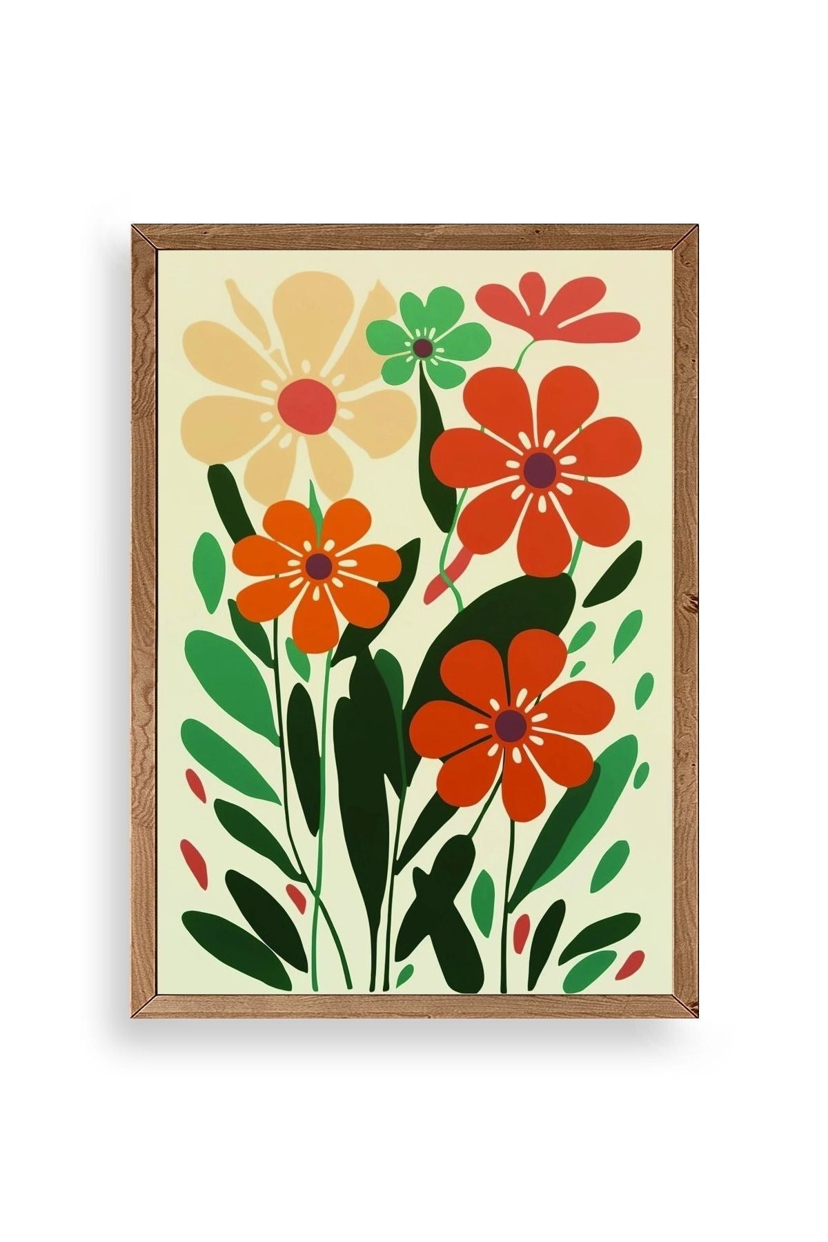 Çiçek Ahşap Çerçeveli Tablo 50 x 70