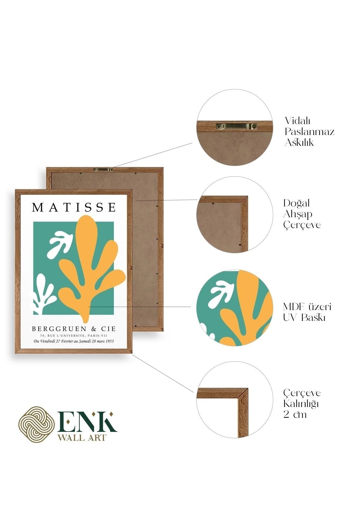 Soyut Ahşap Çerçeveli Tablo 50 x 70