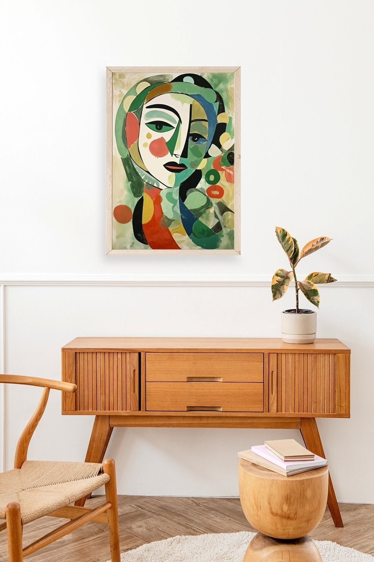 Soyut Kadın Ahşap Çerçeveli Tablo 17 x 23