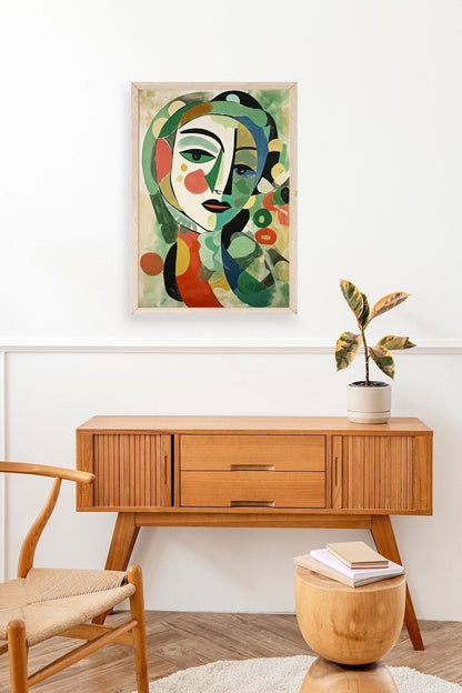 Soyut Kadın Ahşap Çerçeveli Tablo 17 x 23