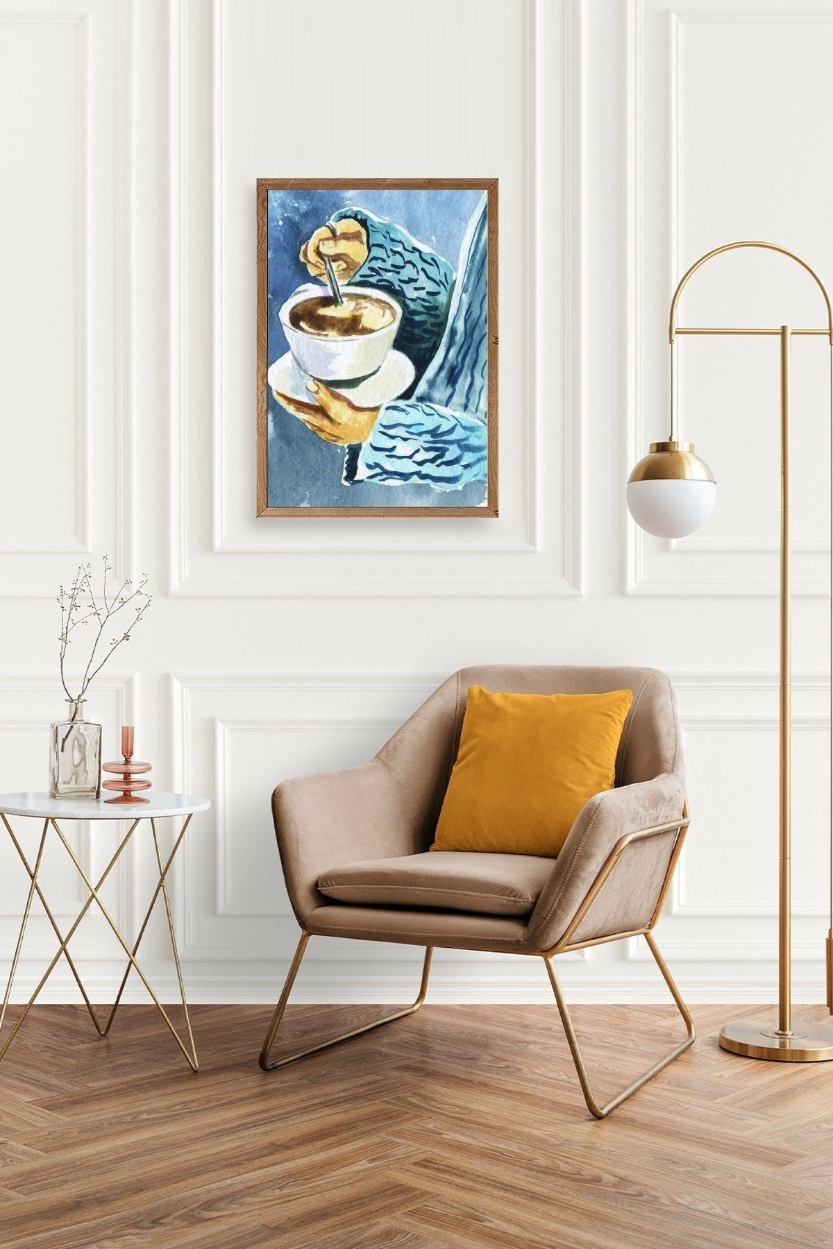 Kahve Ahşap Çerçeveli Tablo 23 x 30