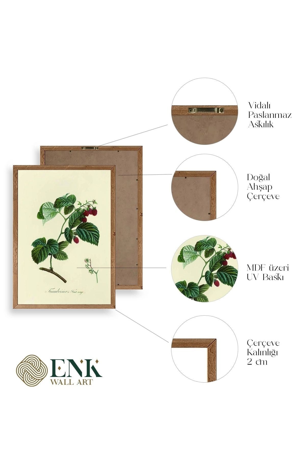 Yaprak Ahşap Çerçeveli Tablo 50 x 70