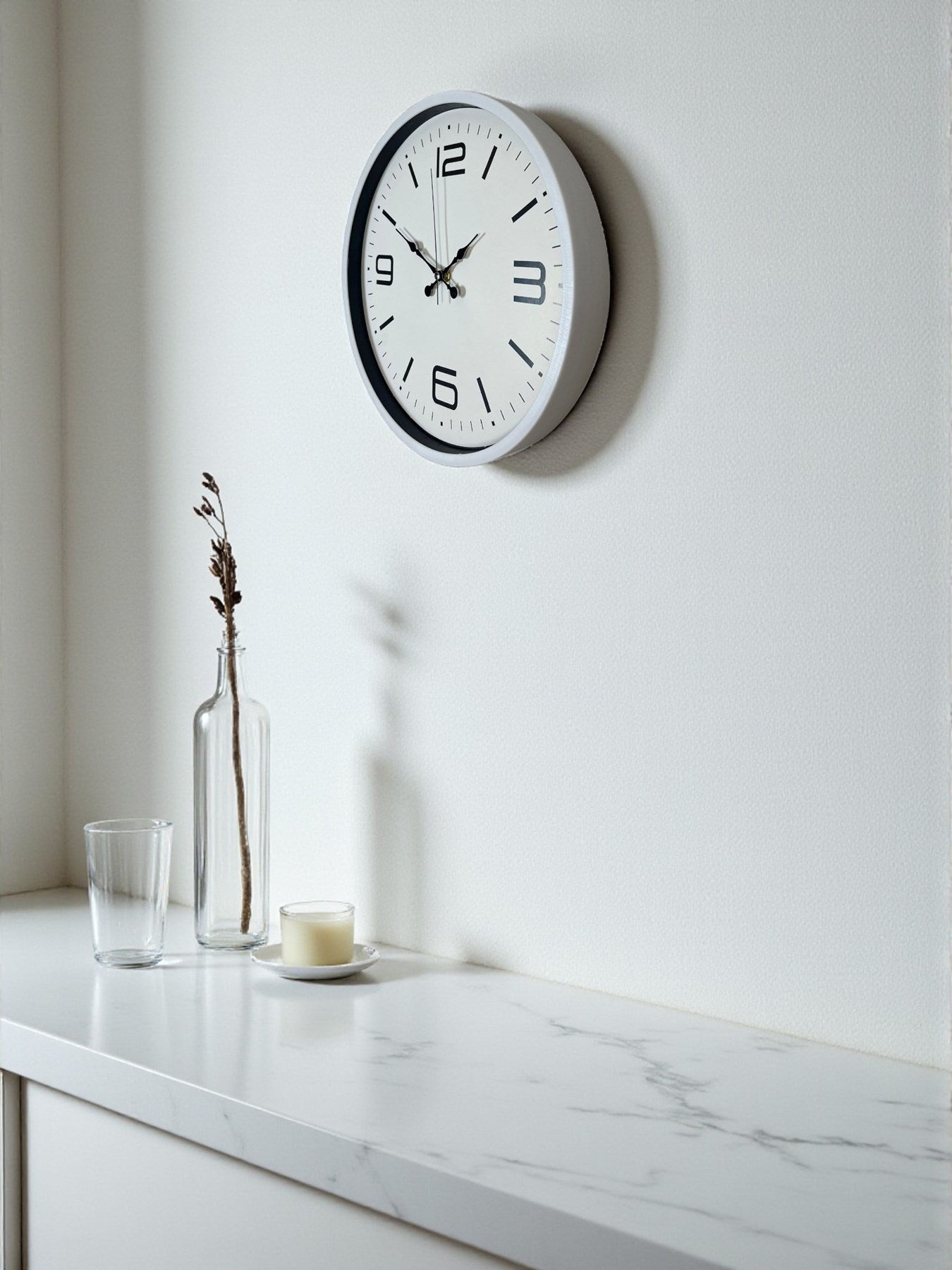 Zentime 36 Cm Beyaz Dekoratif Duvar Saati