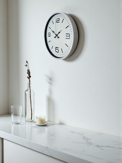 Zentime 36 Cm Beyaz Dekoratif Duvar Saati