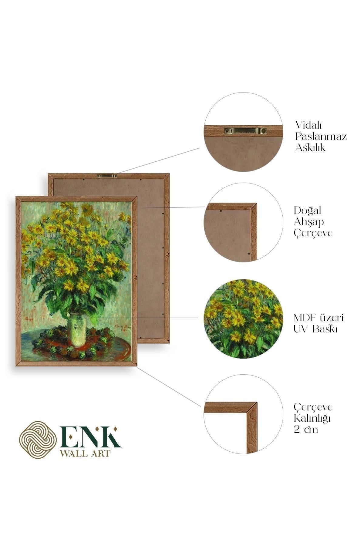 Ağaç Ahşap Çerçeveli Tablo 50 x 70