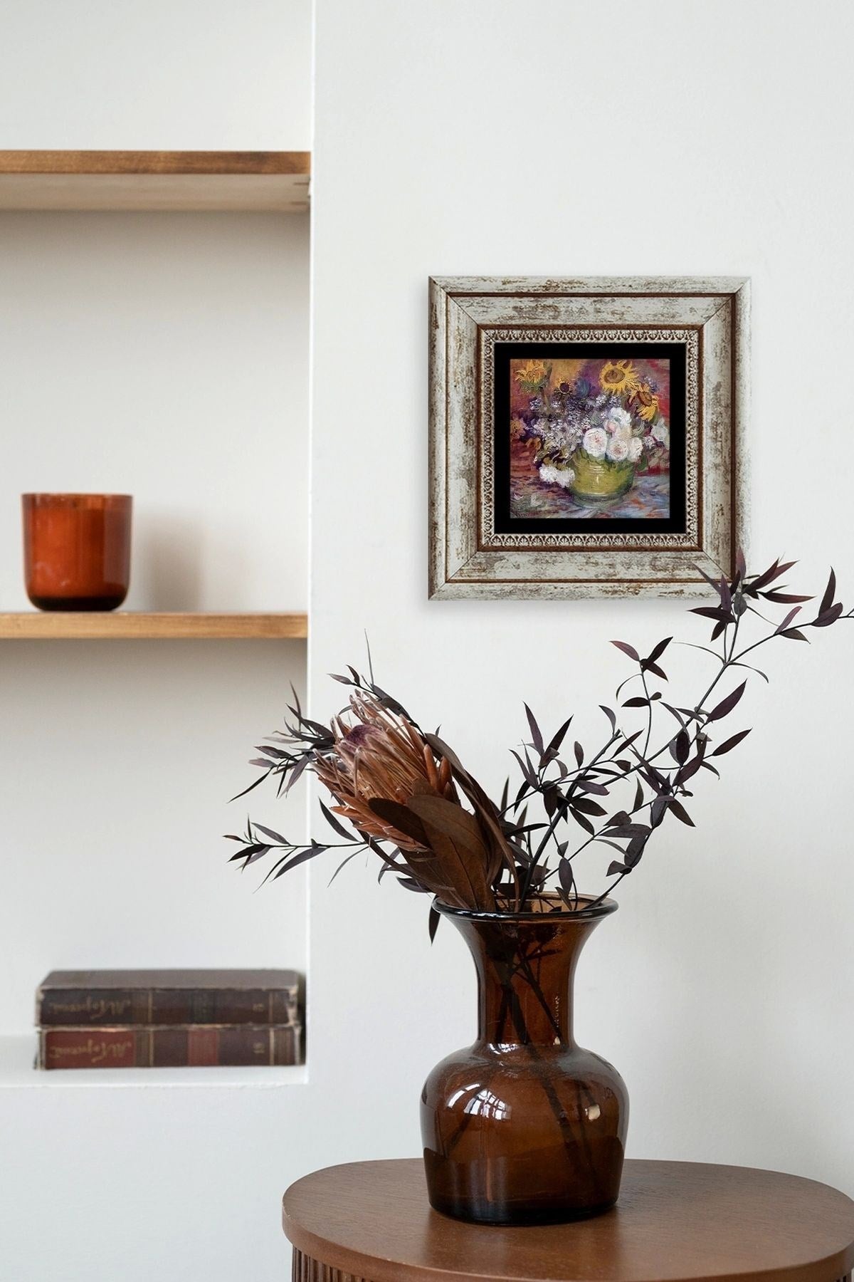 Van Gogh Çerçeveli Taş Tablo 20 cm