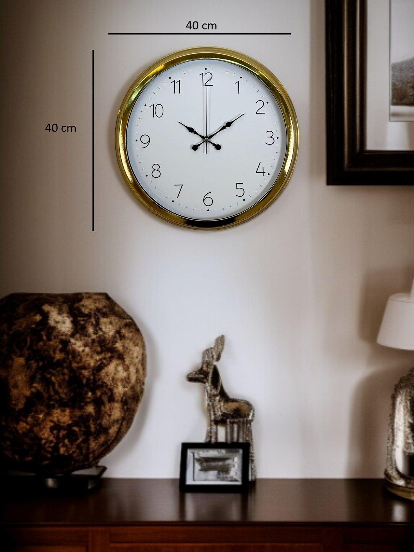 Zentime 40 Cm Gold Lüks Duvar Saati