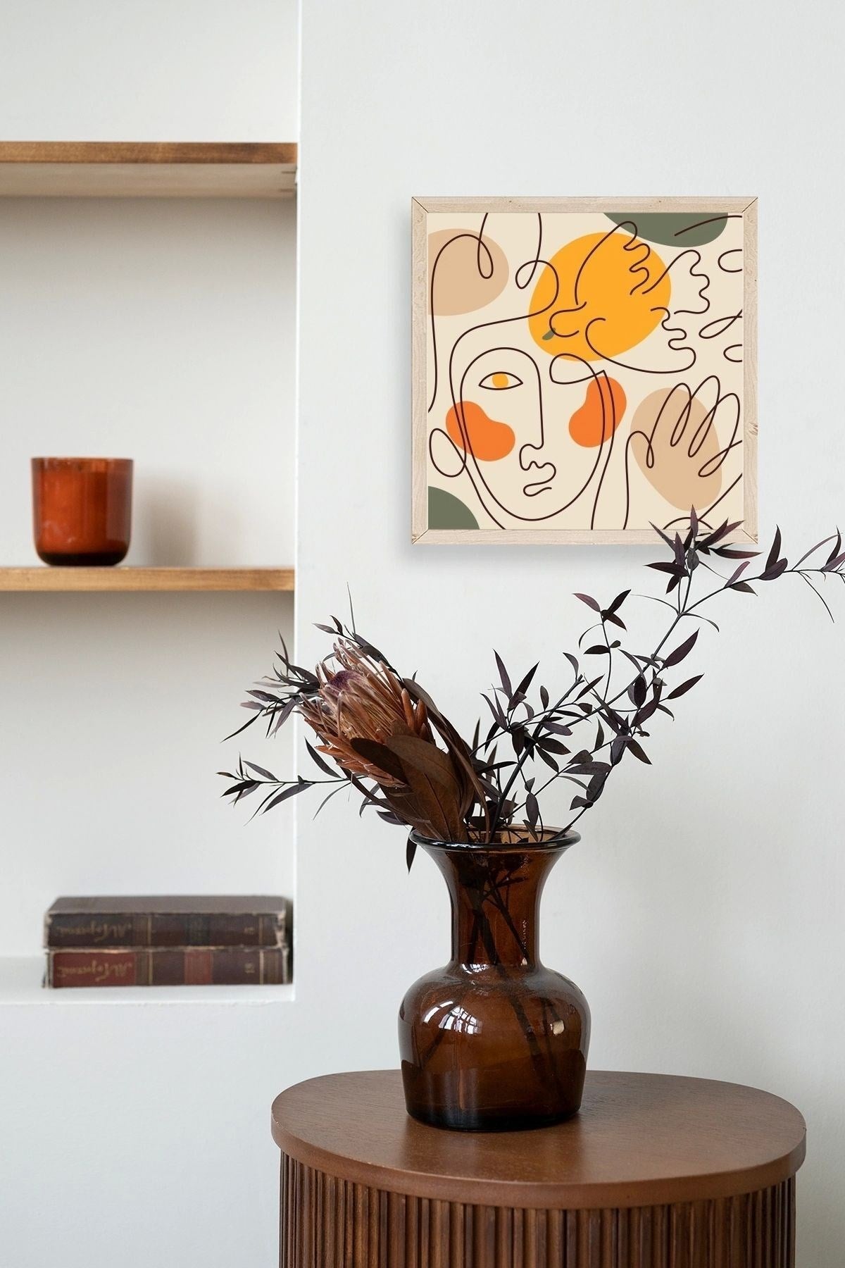 Modern Ahşap Çerçeveli Tablo 50 x 50