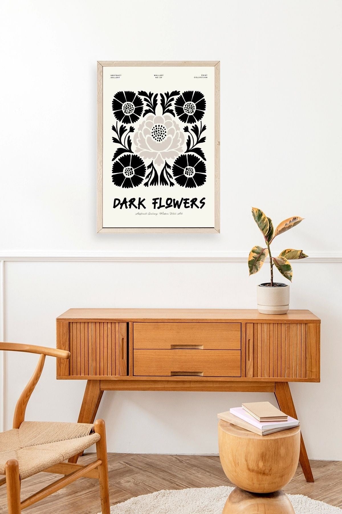 Çiçek Ahşap Çerçeveli Tablo 50 x 70