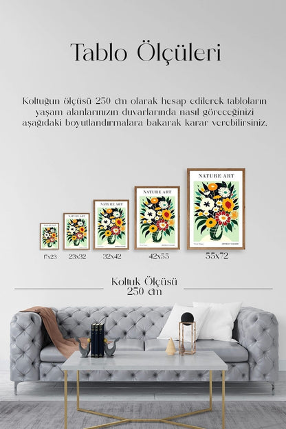 Çiçek Ahşap Çerçeveli Tablo 23 x 30