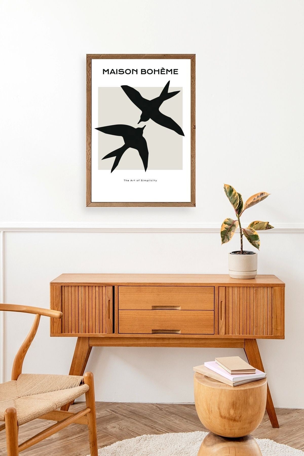 Kuşlar Ahşap Çerçeveli Tablo 50 x 70