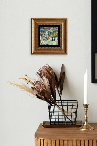 Van Gogh Çerçeveli Taş Tablo 20 cm