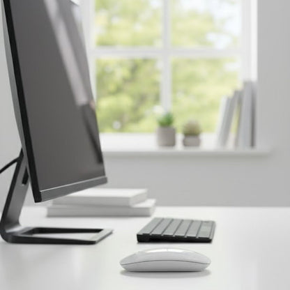 BUFFER® Beyaz Renkli Ergonomik Sessiz Kablosuz Mouse – USB Alıcılı, Ofis ve Oyun İçin Konforlu Bilgisayar Faresi MS6310