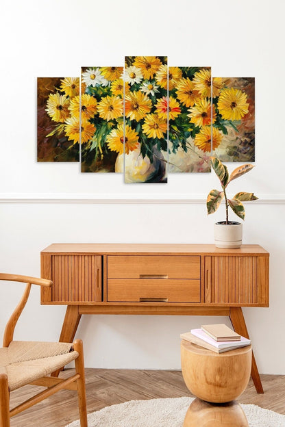 Çiçekler 5 Parçalı Mdf Tablo 60 x 100