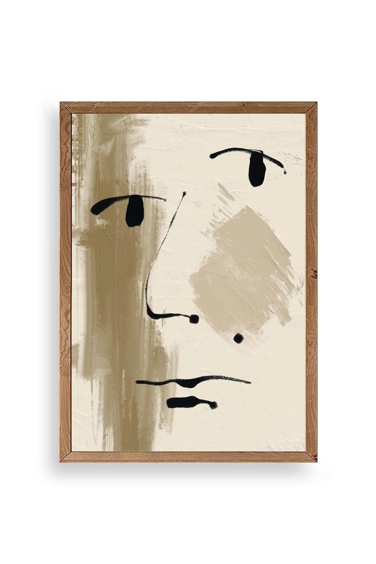 Soyut Yüz Ahşap Çerçeveli Tablo 17 x 23