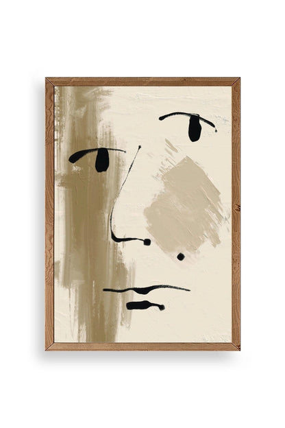 Soyut Yüz Ahşap Çerçeveli Tablo 17 x 23