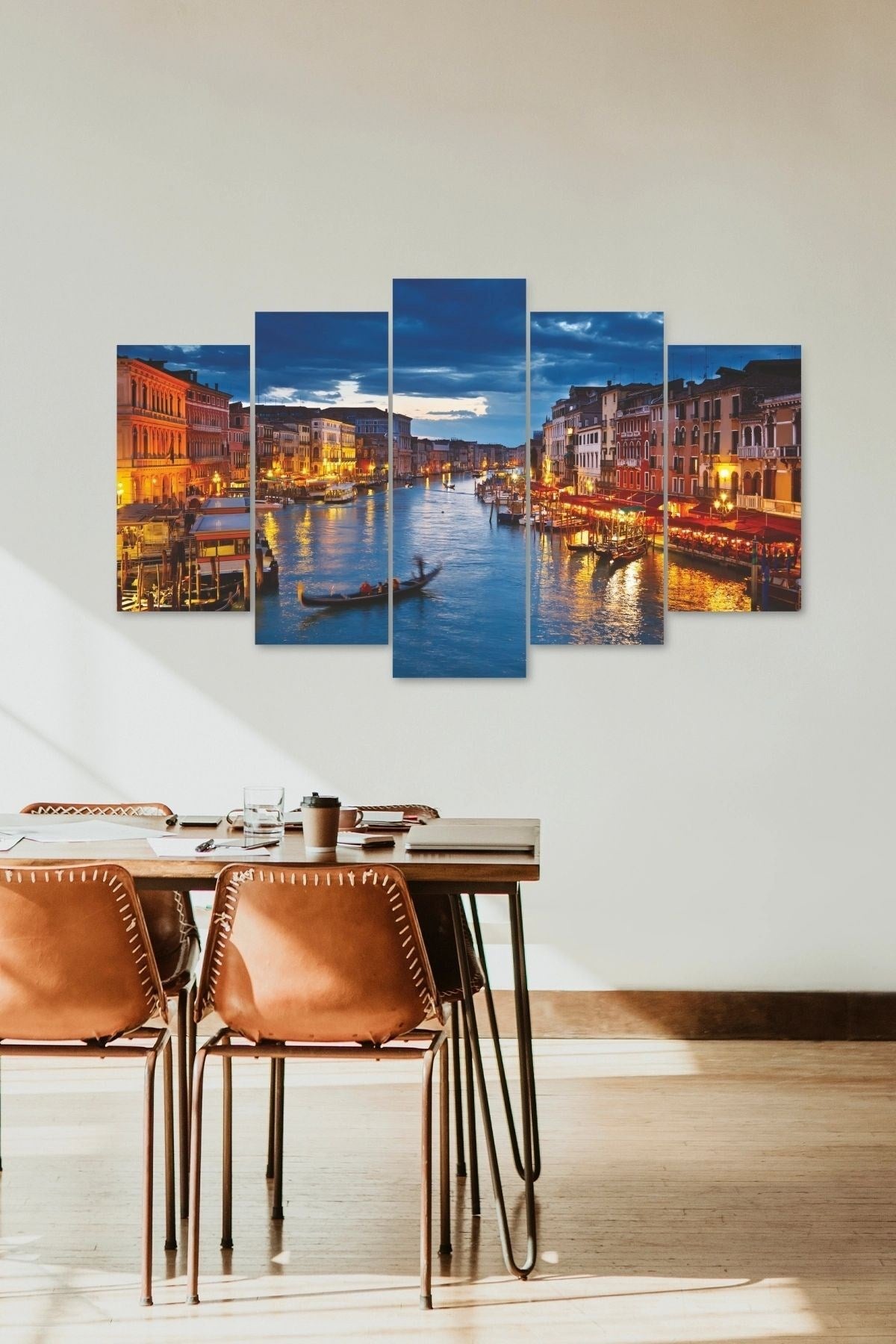 Şehir Manzarası 5 Parçalı Mdf Tablo 60 x 100