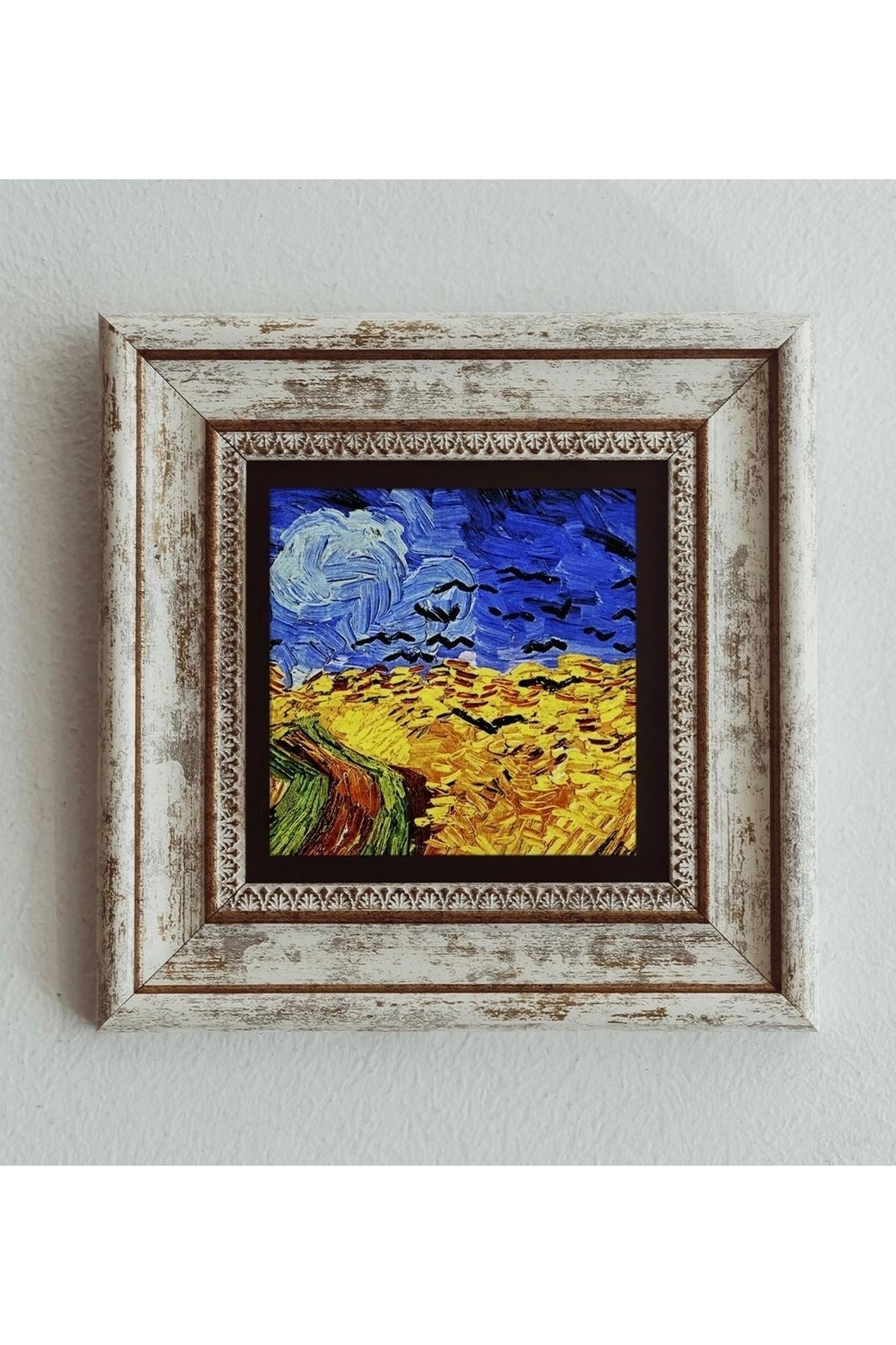Vincent Van Gogh Çerçeveli Taş Tablo , Çerçeveli Taş Duvar Dekoru 20 cm