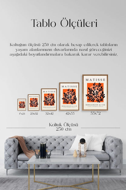 Yapraklar Ahşap Çerçeveli Tablo 30 x 42