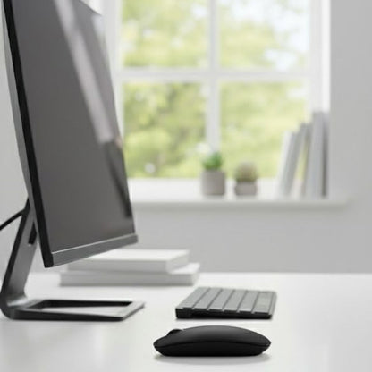 BUFFER® Siyah Renkli Ergonomik Sessiz Kablosuz Mouse – USB Alıcılı, Ofis ve Oyun İçin Konforlu Bilgisayar Faresi MS6310