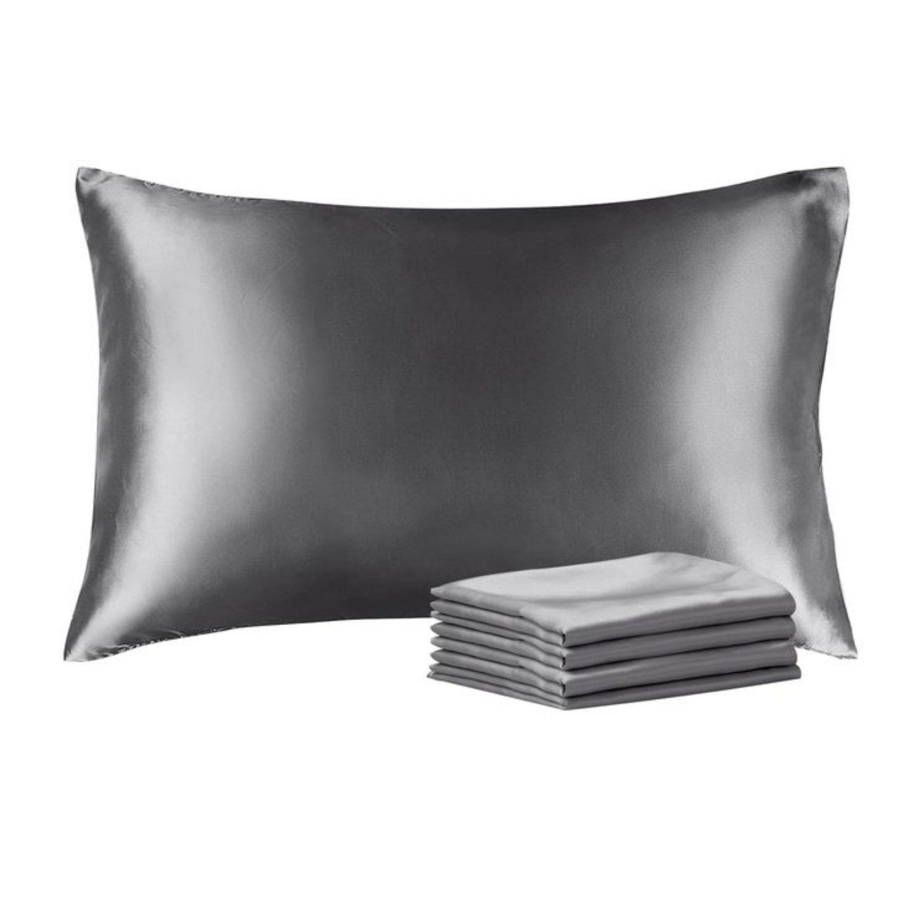 Antibakteriyel Terletmeyen İpek Saten Yastık Kılıfı 2'li 50x70 Gri