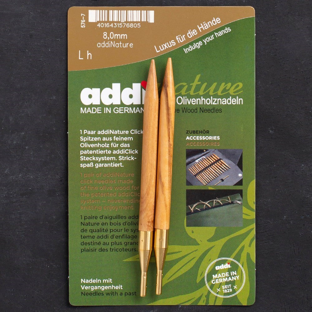 Addi Nature Olive Wood Click 8mm 13cm Misinalı Şiş