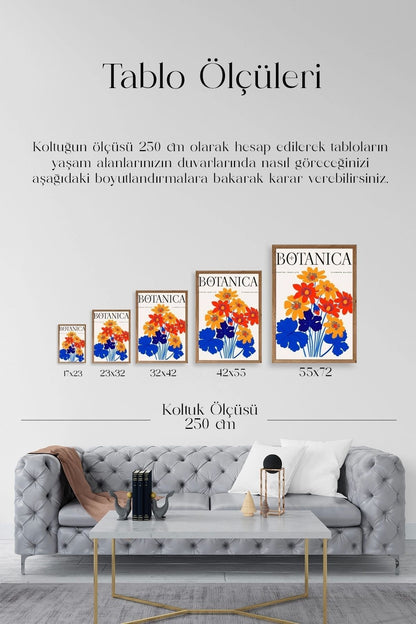 Çiçekler Ahşap Çerçeveli Tablo 50 x 70