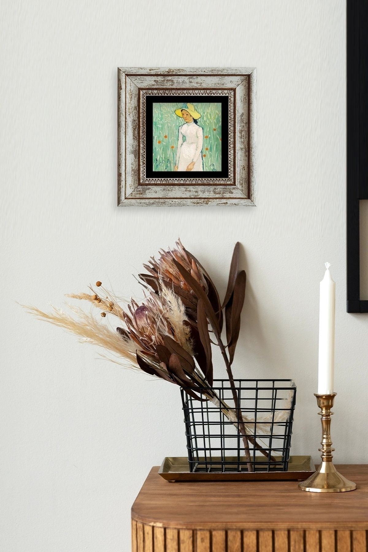 Van Gogh Çerçeveli Taş Tablo 20 cm