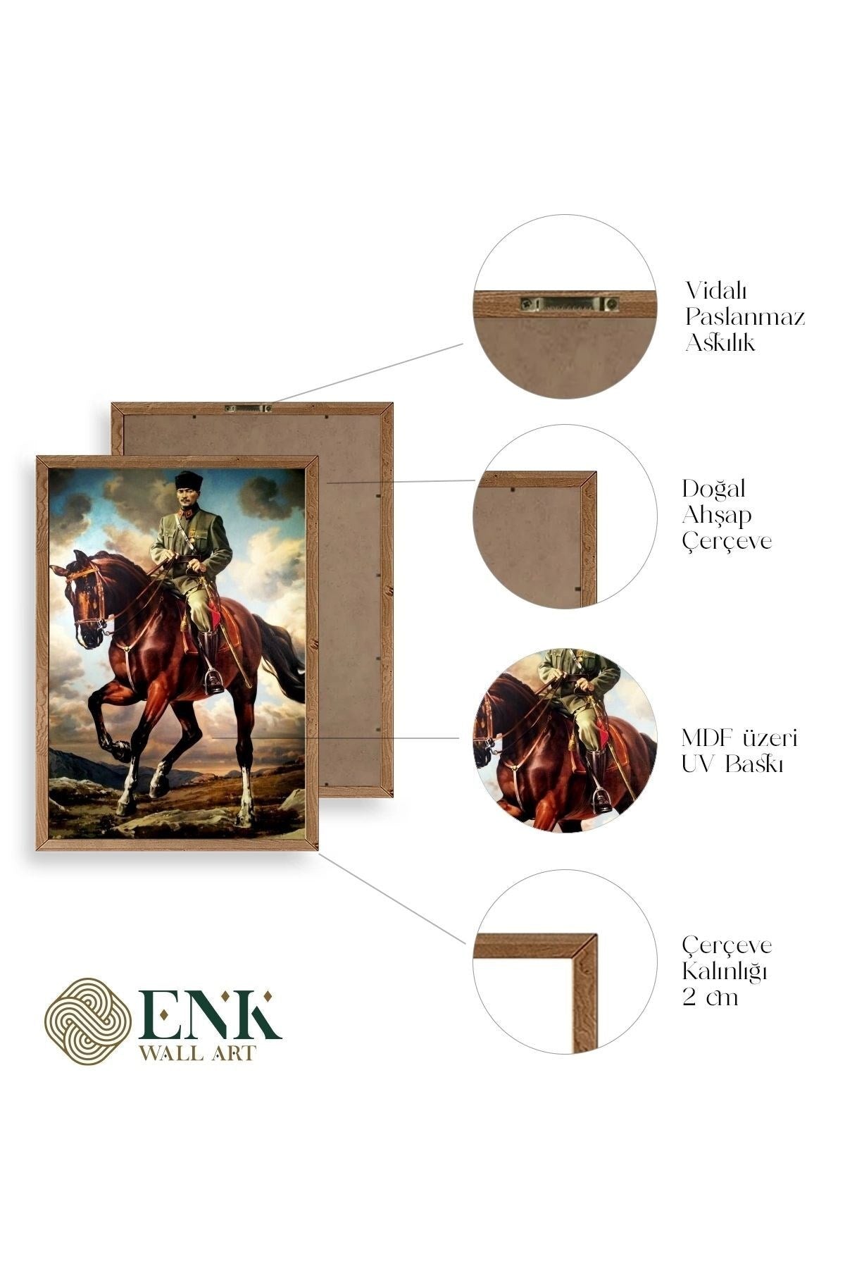 Atatürk Ahşap Çerçeveli Tablo 23 x 30