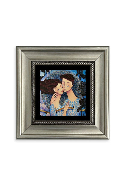 Sevgililer Çerçeveli Taş Tablo 20 cm