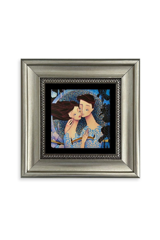 Sevgililer Çerçeveli Taş Tablo 20 cm