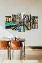 Şehir Manzarası 5 Parçalı Mdf Tablo 60 x 100