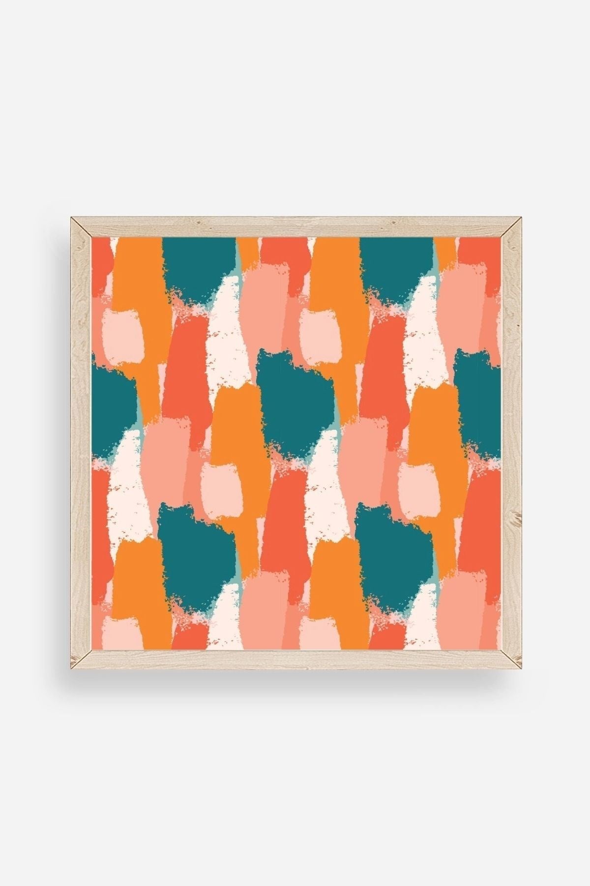 Soyut Ahşap Çerçeveli Tablo 50 x 50