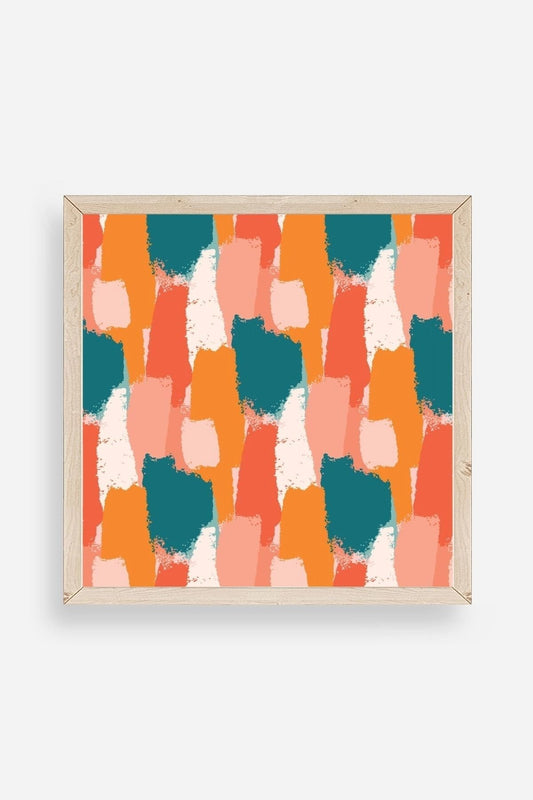 Soyut Ahşap Çerçeveli Tablo 50 x 50